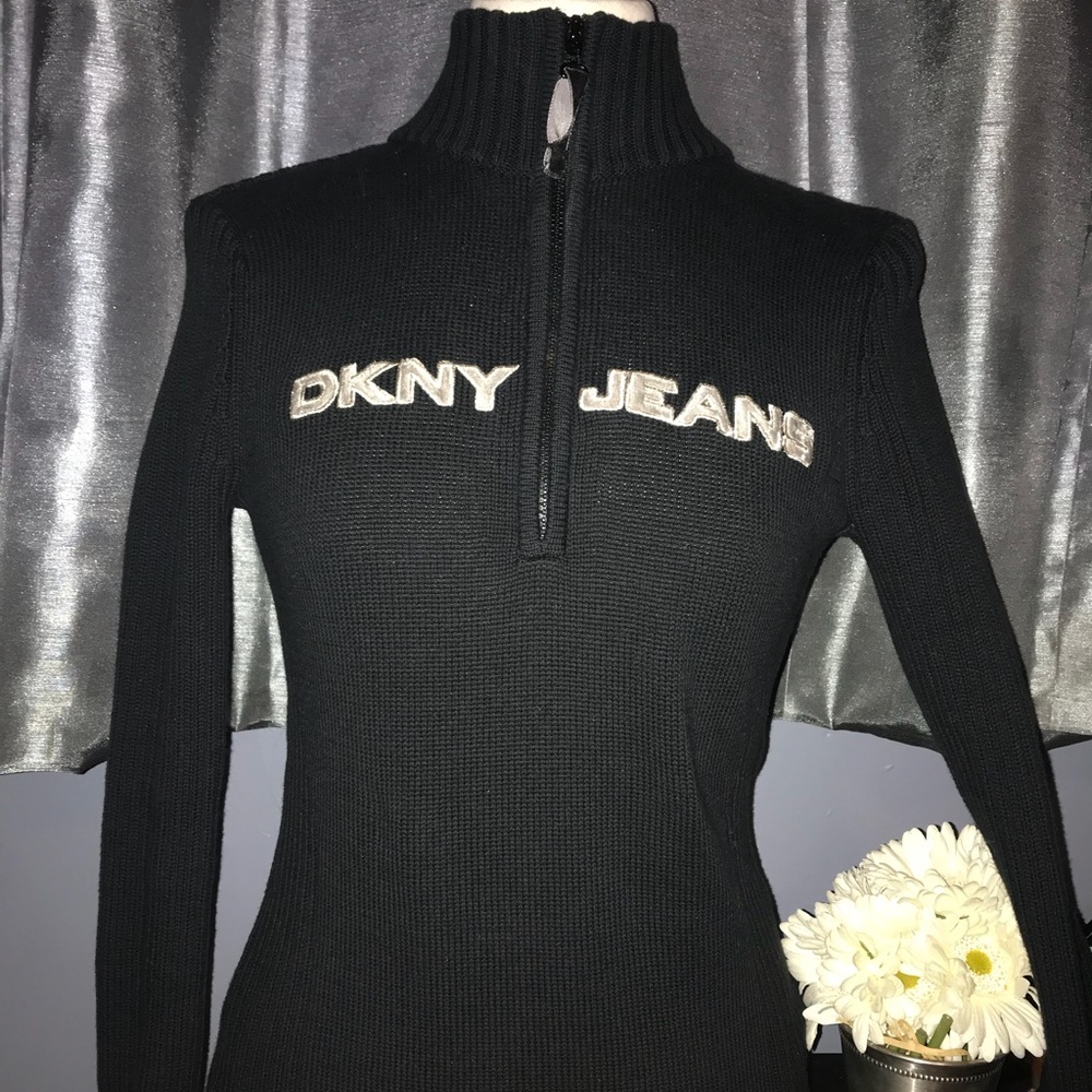 DKNY Small Black zip up sweater.
